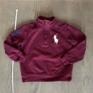 Polo by Ralph Lauren Kids Maroon Quarter-Zip Sweatshirt